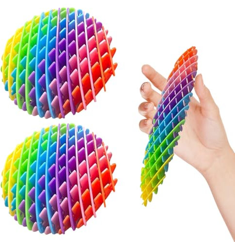 2 Stück Stressabbau Fidget Toys,Widerstands Fidget Spielzeug zur Angstlinder,Stretchy Stress Relief,Fidget Worm Toy für Erwachsene und Kinde Entspannung,Stressabbau Spielzeuge Worm (Regenbogenfarben)