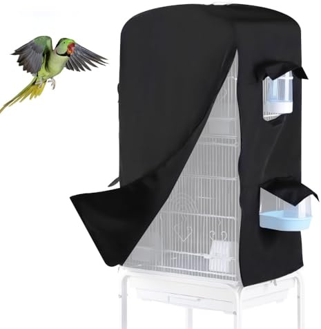 DONGKER Bird Cage Cover,Waterproof Bird Black-Out Warm Cover with Zipper & Small Window Design for Birds Parrot Parakeets Macaw Lovebirds