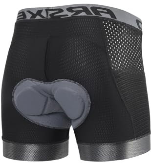 ARSUXEO Herren gepolstert Radfahren Shorts Männer Rennrad MTB Shorts Pad Unterwäsche atmungsaktiv mit Taschen 005G Schwarz XL