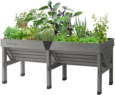 VegTrug Classic V2 1,8m Hochbeet, Grey Wash, Pflanztiefe für flach und tief wurzelndes Gemüse, 100% FSC zertifiziertes Holz, 183 x 76 x 80 cm