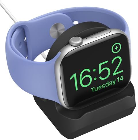 Astorgos Ladestation Halterung Kompatibel Apple Watch Ultra2/Ultra/SE2/Series 10/9/8/7/6/5/4/3/2/1,Silikon Ladegerät Ständer Rutschfester Halter für iWatch 49mm/46mm/45mm/44mm/42mm/41mm/40mm/38mm,Schz