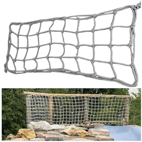 Amacthysh Climbing Frame Net Cargo Netting Outdoor Playground Rope Ladder Swing Sets Climb Net Safety Nets Fence Nets(Size:10 mm,Color:13.12X16.4ft)