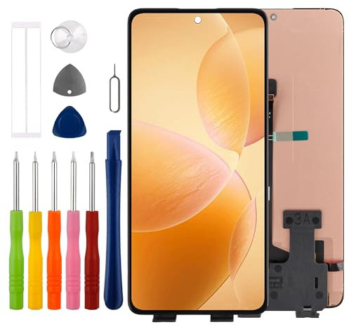 Schermo AMOLED compatibile con Xiao-mi Poco X6 Pro 5G 2311DRK48G, 2311DRK48I Display LCD da 6,6 pollici Touchscreen Digitizer Assembly con kit di strumenti di riparazione, supporto impronte digitali