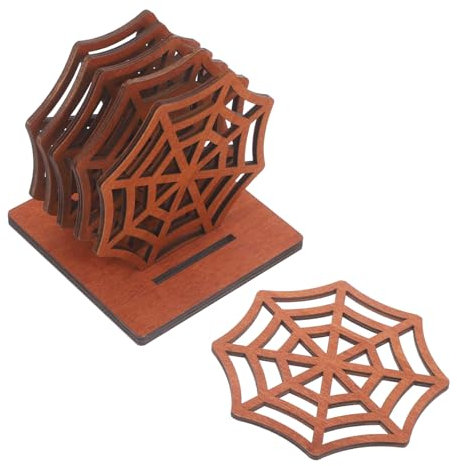TIDTALEO 1 Juego De Posavasos Decorativos De Telarañas para Halloween Vajilla Espeluznante Telaraña Decorativa para Interiores Posavasos De Red Tejida Realistas Broma Gigante