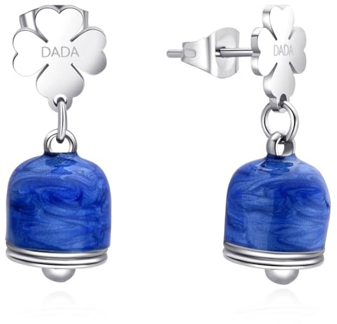 Dada Gioielli - Orecchini Donna Campanella Capri Smaltate Perlate | Quadrifoglio,Smalto Turchese, Rosa e Blu Perlato