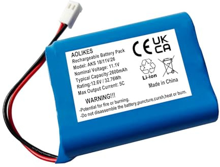 AOLIKES 2600 mAh 11,1 V Lithium-Ionen-Akku 18650 3S1P Batterie mit MAT100/2P-Anschluss / 5C-Zellen/Unterstützt Schnelles Laden