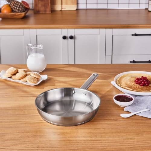 Karaca Elite 14 cm Stainless Steel Induction Mini Frying Pan – PFOA‑Free 18/10 Cookware, Dishwasher Safe, Silver Finish