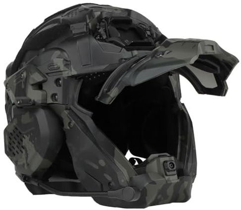 Helm Mit Integriertem HD-Headset Brille Anti-Beschlag-Ventilator Taktische Ausrüstung Mit Abnehmbarer Gesichtsmasken Halterung Für Outdoor-Sport(BCP)