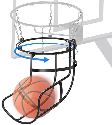 BeneLabel Basketball Rückholvorrichtung 360 Korb Rebounder Return System | 45cm Felgen,Schneller Kettenverschluss,Basketballkorb Rücklaufaufsatz Rückprallrampe Rückholtrainingshilfe,Indoor Outdoor