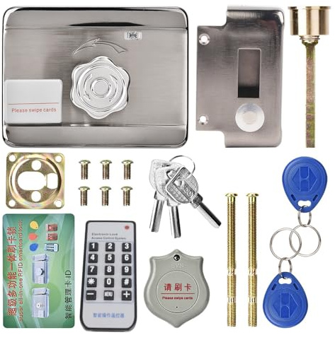 Kit serratura elettronica intelligente con telecomando Kit antifurto wireless Sicurezza domestica di controllo accessi con catenaccio senza chiave con scheda di gestione, carta