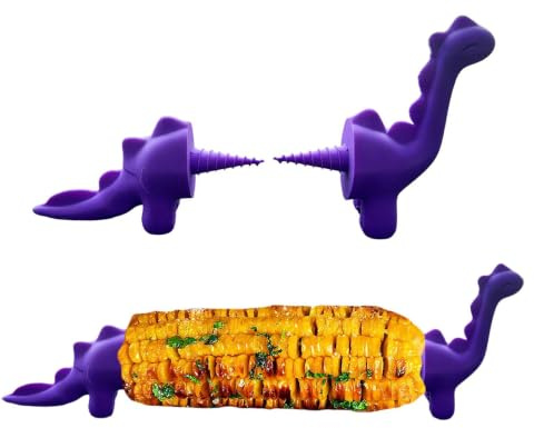 Porte-épis maïs dinosaure Antidérapants, anti-brûlure, réutilisables