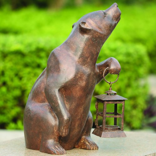SPI Aluminium Bär Statue mit Laterne