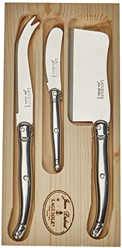 Laguiole Jean Dubost 97616 Coffret de 3 Couteaux Tout Inox, 11 cm