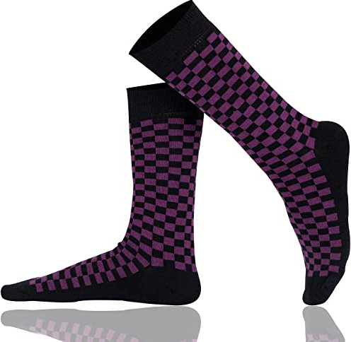 Mysocks Uomo Calzini scacchiere Viola