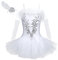 YiZYiF Mädchen Ballettanzug Ballettkleid Ballett Trikot Tanz-Kleider Kinder Ballettbekleidung Turnanzug Gr. 98-164 Weiß 122-128