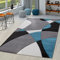 TT Home Wohnzimmer Teppich Moderner Kurzflor 3D Optik Geometrisches Wellen Design, Farbe:Türkis 3, Größe:200x290 cm