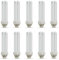 10 x Crompton CFL Light Bulbs Double Turn DE Type PLC-E G24q-1 4 Pin 13W Cool White + Free MCD LED Keyring Torch