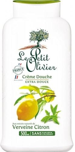 Le Petit Olivier Crème de Douche Extra Douce à l’Extrait Naturel de Verveine Citron 500ml (lot de 4)
