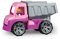Lena 04451 TRUXX Kipper Pink, Fahrzeug ca. 27 cm, Muldenkipper LKW mit vollbeweglicher Spielfigur, robuster Kipplaster, Mulde kippbar, Spielfahrzeug für Mädchen ab 2 Jahre in rosa, lila
