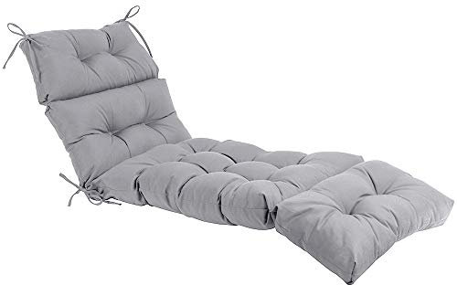 QILLOWAY Chaiselongue-Kissen für drinnen und draußen, Frühling/Sommer, saisonal, Allwetter-Ersatzkissen (Silber/Grau)