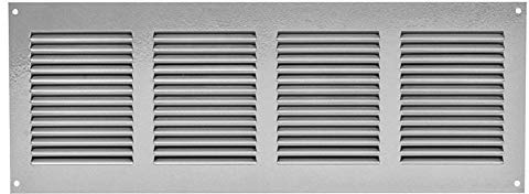 400x150mm / 16x6 inch Grey Metal Air Vent Grille Cover with Insect Mesh - Ventilation Cover
