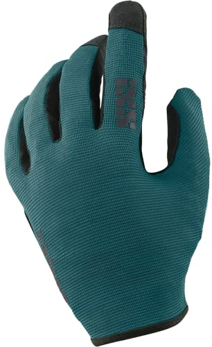IXS Carve Gloves Grün - Ergonomische robuste MTB Handschuhe, Größe Kids - L - Farbe Everglade