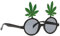 FIESTAS GUIRCA Schwarze Brille mit Marihuana-Blättern