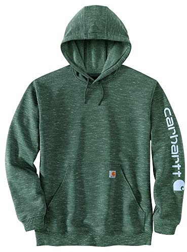 Carhartt Herren-Kapuzen-Sweatshirt aus Polyester-Baumwoll-Mischgewebe, Dehnbare Ärmel - Elm Space Dye - Gr. XS