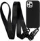 MyGadget Lanyard Case for iPhone 11 Pro - Silicone Protection & Crossbody Lanyard - Cover w | Necklace Black