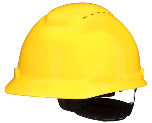 SecureFit Hard Hat SecureFit H-702SFV-UV, Yellow, Vented Cap Style Safety Helmet with Uvicator Sensor, 4-Point Pressure Diffusion Ratchet Suspension, ANSI Z87.1, Medium