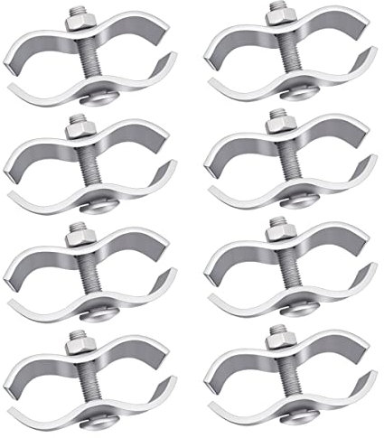 INBYME Chain Link Fence Panel Clamps, 8 Set 1-3/8 (32mm) Dog Kennel Clamps, Chain Link Fence Pipe Panel Frames, Saddle Clamps for Dog Kennels & Chain Link Fence