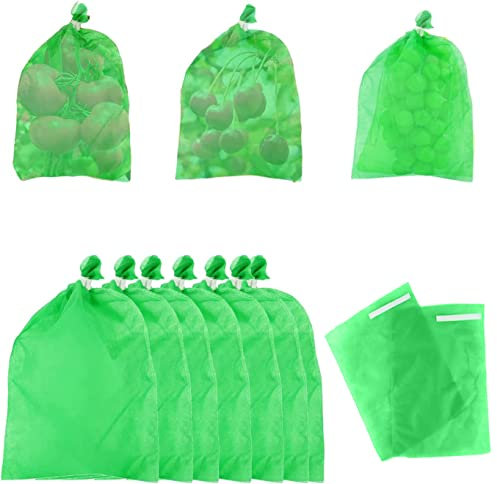 100 STK Trauben Schutzbeutel Traubenschutzbeutel Organzasäckchen Kordelzug Organzabeutel Organza Säckchen Netz für Weintrauben Garten Netzbeutel Schutz vor Kirschessigfliege Wespen and Vögeln 20x 30cm