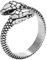 JewelryWe Schmuck Retro Schlange Ring Herren-Ring Vintage Punk Gegenüber Schlangen Kopf Edelstahl Öffnung Band Bandring mit Gravur, Silber Größe 65