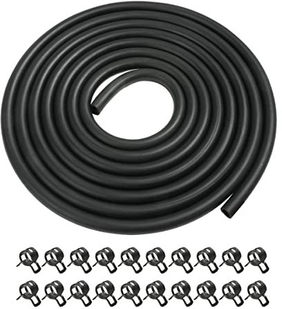 ESEWALAS Kit de 20 tuyaux de carburant - Tuyau de conduite de carburant de 0,6 cm - Colliers de serrage de 11 mm - Convient pour les petits moteurs de moto, tracteurs, tondeuses, machines à neige.