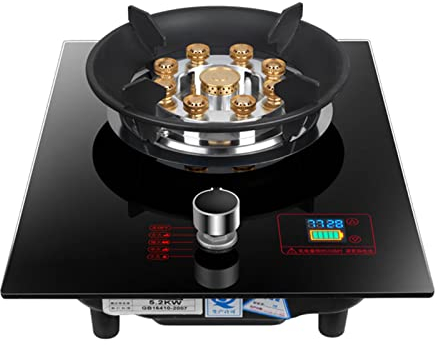 Table De Cuisson À Gaz, Brûleur De Table De Cuisson En Verre Trempé, Installation De Bureau Et Encastrée Adaptée À La Cuisine Et Au Camping-car Avec Minuterie (Color : Black, Size : NG)