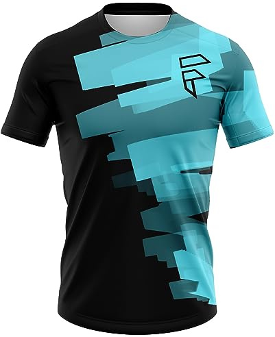 FFFF & OLFEH Herren Mountainbike MTB Top Kurzarm Atmungsaktiv Bequem Weich Feuchtigkeitstransport Radtrikot,Atmungsaktives Material, Schnell trocknend, antibakteriell (FA9,XL)