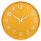 HZDHCLH 30cm Lautlos Wanduhr Schleichende Sekunde mit Arabisch Ziffer ohne Ticken für Dekoration Wohnzimmer, Küche, Büro, Schlafzimmer (Gelb)