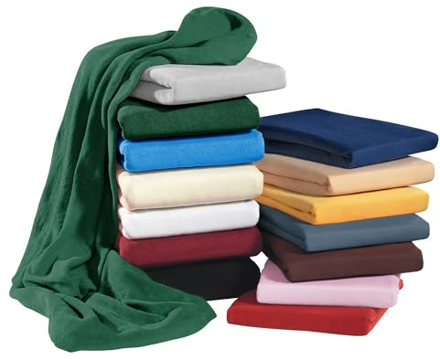 MALIKA® Spannbettlaken 90x200cm - 100x200cm Doppelpack Baumwolle Bettlaken Jersey Betttuch Spannbetttuch Laken - Matratzenhöhe bis 28 cm