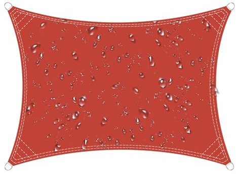 LZXSXZ Sonnensegel, Wasserdicht Sonnenschutz Wetterschutz Segel Baldachin, Garten Segel Mit Seil, 95% UV Schutz für Terrasse, Garten Rot 1 x 2 M