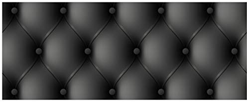 Wallario Glasbild Schwarze Ledertür - 50 x 125 cm Wandbilder Glas in Premium-Qualität: Brillante Farben, freischwebende Optik