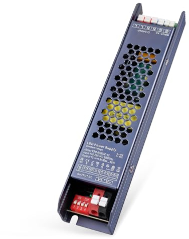 VARICART LED Trafo 12V 60W, 230V Auf 12V DC 5A, Flach Netzteil, Niedervolt Driver, Konstante Spannung Transformator Für Streifen G4 MR16 Lampen Beleuchtungen