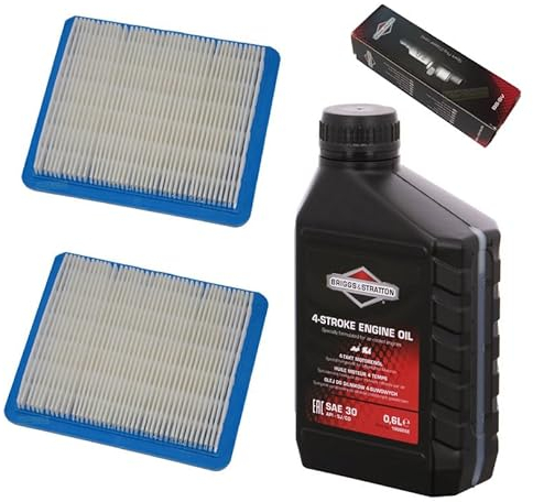 perfektGarten Zündkerze + Filter + Rasenmäheröl kompatibel mit Briggs & Stratton B&S Quantum 625 650 675
