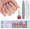 French False Nails, 300Pcs Square Press On Nails Short, Nude Color X-coat Tips Fake Nails with Glue, Full Cover Glue on Nail for Women French White Tip Nail Art - 15 Sizes