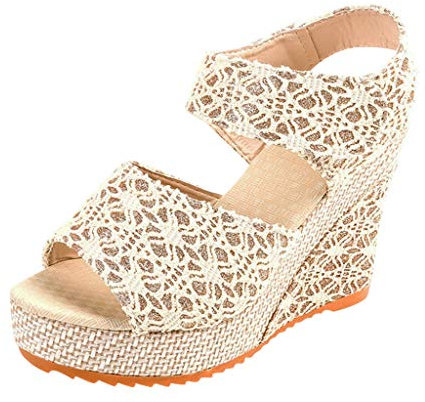 Plateau Schuhe Damen Mit Absatz Leichte Damenschuhe Fischmaul Wedges Super Bequeme Elastische Strandschuhe Wandersandalen Mit Kork-Fußbett Mit Rutschfestem Fussbett