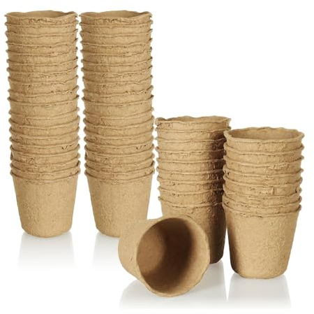 LAPIN Fiber Seed Pots Organic Fiber Seedling Pots Small Plant Pots For Planting Seed Starter Pots Fiber Seedling Pots Herb Plant Flower Seed Starter Pots Kits Garden