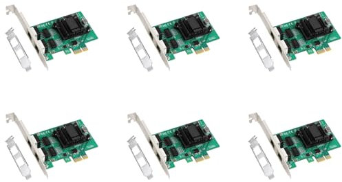 Janasiba - Tarjeta de red Gigabit PCIe de 2 puertos PCI Express (1000 m, 6 unidades, con tarjeta LAN 82571EB para