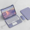 Funda con Teclado para iPad Air 5ª/4ª Generación 10,9 Pulgadas (2022/2020) con Ratón Bluetooth, Cápsula Interior Magnética de Rotación de 360 Grados con QWERTY Español Teclado Trackpad, Morado Oscuro