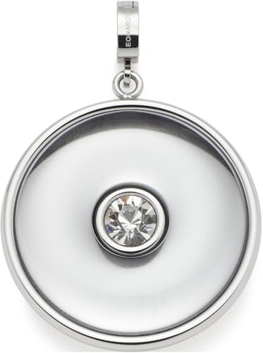JEWELS BY LEONARDO Anhänger Clip & Mix Dorma, Ketten-Anhänger aus silberfarbenem Edelstahl, runder Glasstein mit eingesetztem Zirkonia, Schmuck Geschenk für Frauen, 024370
