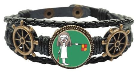 Handball-Schiedsrichter-Armband mit Flagge, Cartoon-Leder, geflochten, Ozean-Armband, M, Metall