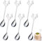 Nnicorns 6 Stück Elch Rührlöffel Elchlöffel Weihnachtslöffel Edelstahl Kaffee Weihnachten Löffel Set Geschenk Kuchenlöffel, Kleine Zuhause Löffel, Teelöffel(Silber)